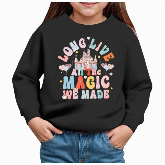 Godom Girls Cute Graphic Crewneck Sweatshirt Long Sleeve Drop Shoulder Pullover Tops