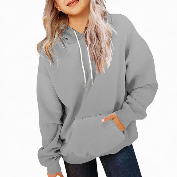Godom Girls Gradient Hoodies Front Pockets- Fashion Casual Pullover Long Sleeve Kids Sweatshirt