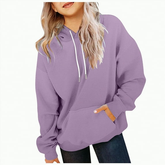 Godom Girls Gradient Hoodies Front Pockets- Fashion Casual Pullover Long Sleeve Kids Sweatshirt