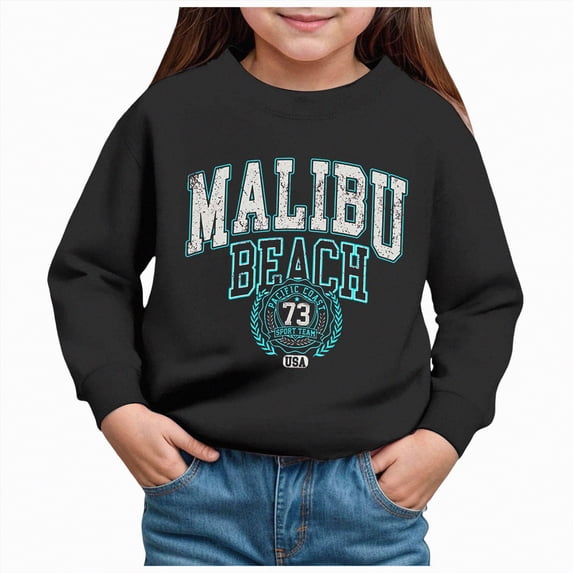 Godom Girls Oversized Crewneck Sweatshirts Kids Fashion Fleece Drop Shoulder Pullover 2-7 Years
