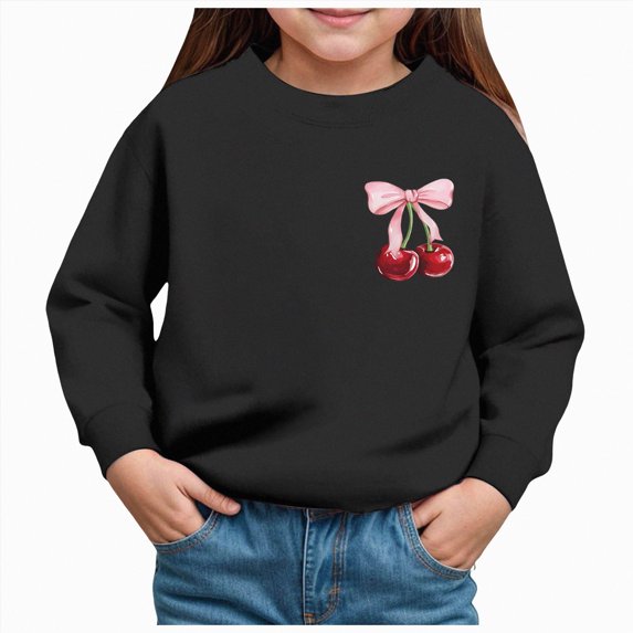 Godom Girls Oversized Crewneck Sweatshirts Kids Fashion Fleece Drop Shoulder Pullover 2-7 Years