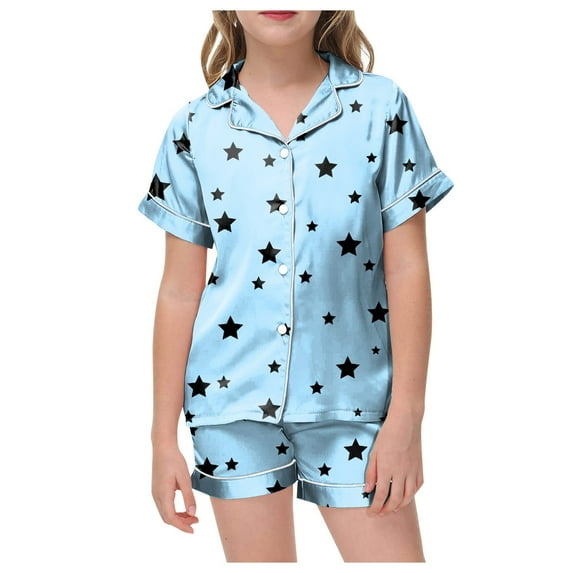 Godom Girls Pajama Set Soft Silk Satin Sleepwear for Comfortable Nights 2 Piece PJS Sets Tween Clothes