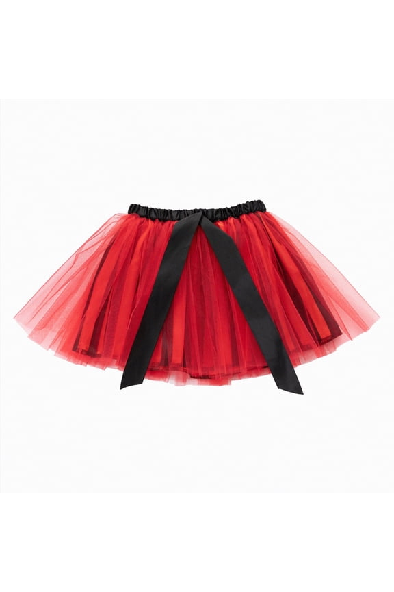 Girls Patchwork Tutu Skirt 2T-11T Layered Mesh Elastic Waist Princess Dance Party Costume,Watermelon Red