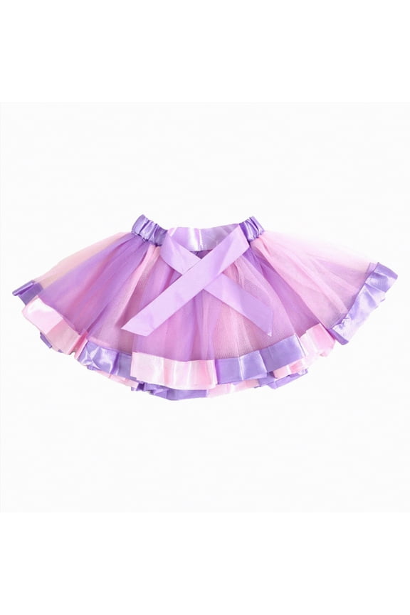 Girls Rainbow Ballet Tutu 1T-9T Layered Ruffle Tiered Tulle Dance Dress Princess Party Skirt,Purple