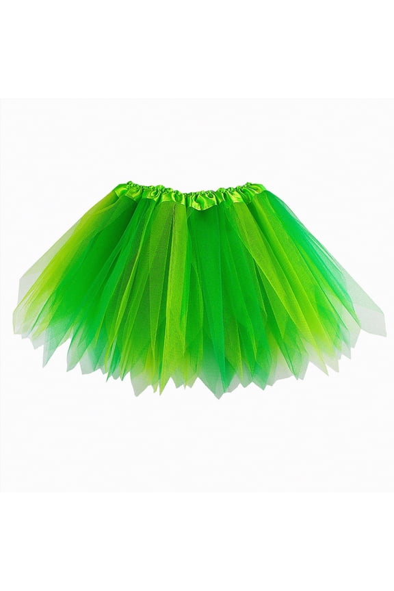 Girls Rainbow Tutu Skirt 3T-8T Short Summer Layered Mesh Colorful Costume Party Dress,Green