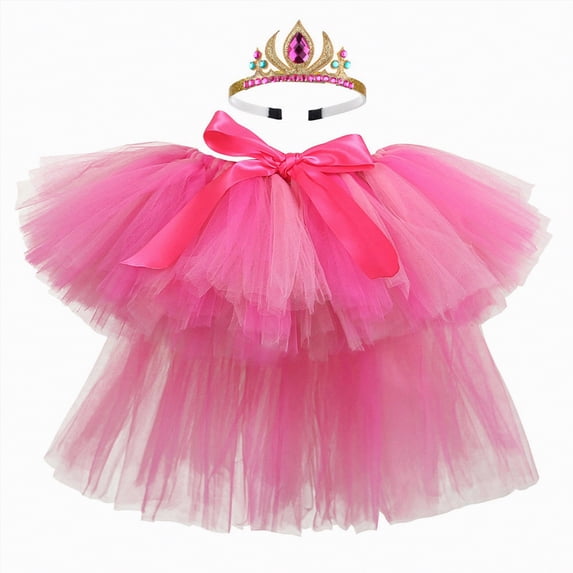 Godom Girls Sequin Tutu Dress 1T-8T Layered Mesh Elastic Waist Skirt Party Birthday Cake Outfit,Pink