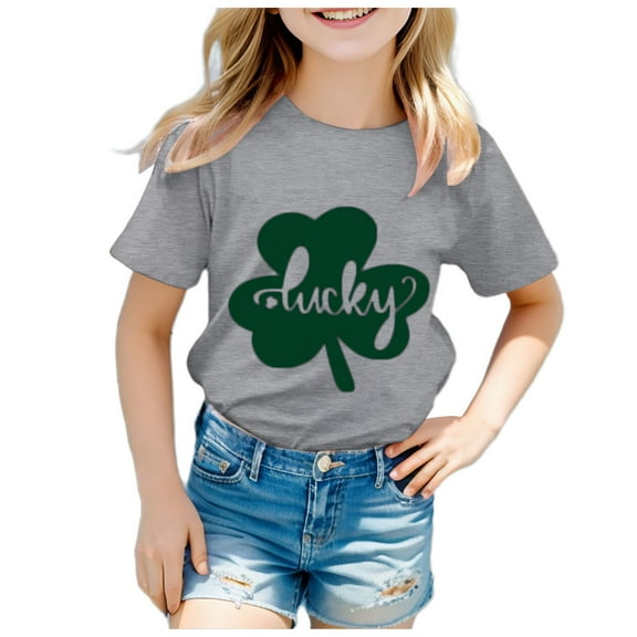 Godom Girls Shirts Short Sleeve Cotton Casual Graphic T-Shirts Girls Summer T Shirts