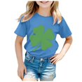 thumbnail image 1 of Godom Girls Shirts Short Sleeve Crewneck Tees Kids Summer Fashion Tops Tees, 1 of 5