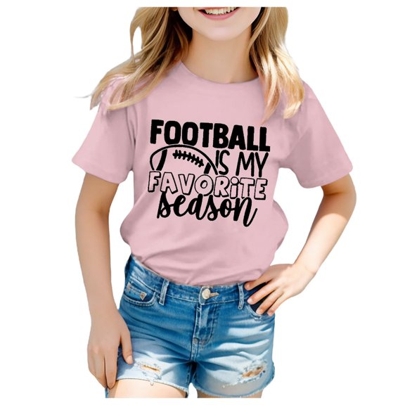 Godom Girls Shirts Short Sleeve Glitter Print Cute Design Girls' Summer T Shirts