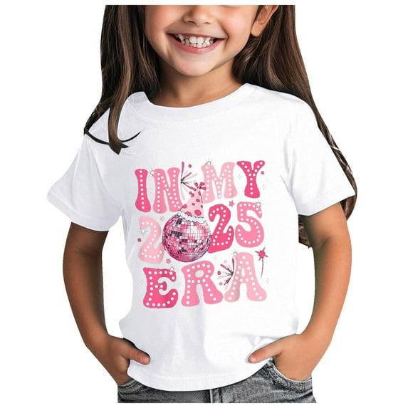 Godom Girls' Short Sleeve Shirts Casual Solid Plain Tees Kids Summer Fashion Tops Tees