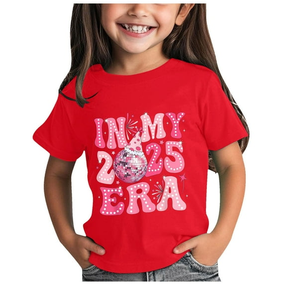 Godom Girls' Short Sleeve Shirts Girls Cotton Crew Neck Shirt Kids Tee Tops Girl Clothes