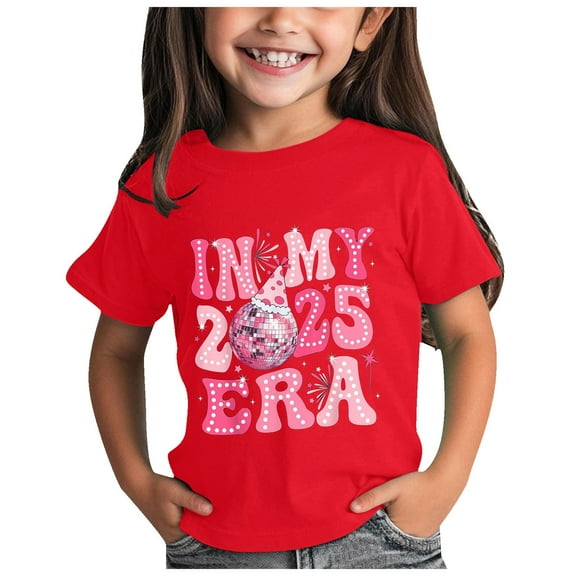 Godom Girls' Short Sleeve Shirts Girls Cotton Crew Neck Shirt Kids Tshirts Clothes Summer Tops T-Shirt