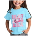 thumbnail image 1 of Godom Girls' Short Sleeve Shirts Glitter Print Cute Design Summer Tops Basic Tees, 1 of 6
