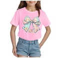 thumbnail image 1 of Godom Girls' Short-Sleeve Shirts Tops Casual Cotton Tee Tops Blouse Summer Shirts, 1 of 4