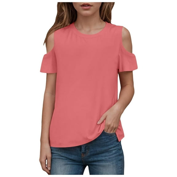 Godom Girls Short Sleeve T Shirts Casual Crewneck Basic Tees Kids Summer Fashion Tops Tees