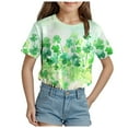 thumbnail image 1 of Godom Girls' Short Sleeve Tee Crewneck T-Shirt Tee Kids Tee Tops Girl Clothes, 1 of 4