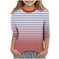 thumbnail image 1 of Godom Girls' Short Sleeve Tee Round Neck Solid Loose Basic Tees Summer Tops Basic Tees, 1 of 4