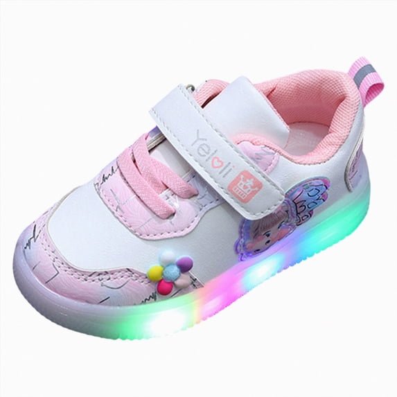 Godom Girls Sneakers Girls Flat Thick Bottom Non Slip Lightweight Mesh Upper Breathable Toddler/Little/Big Kid