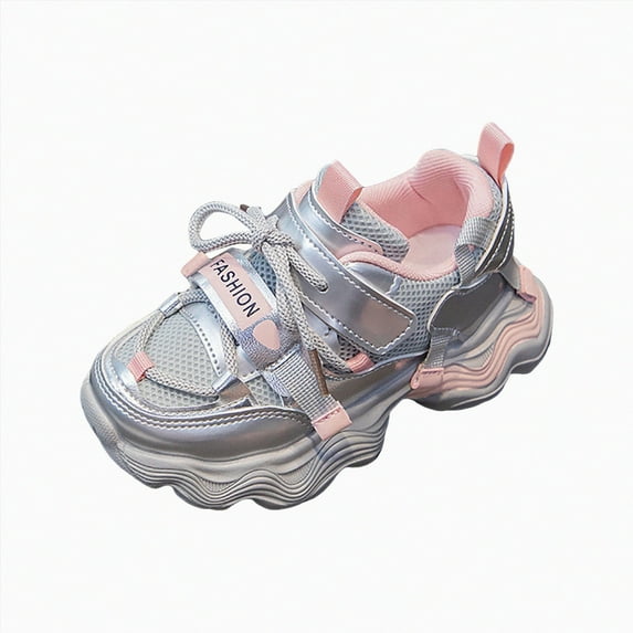 Godom Girls Sneakers Kids Lightweight Breathable Strap Athletic Shoes Soft Walking Shoe