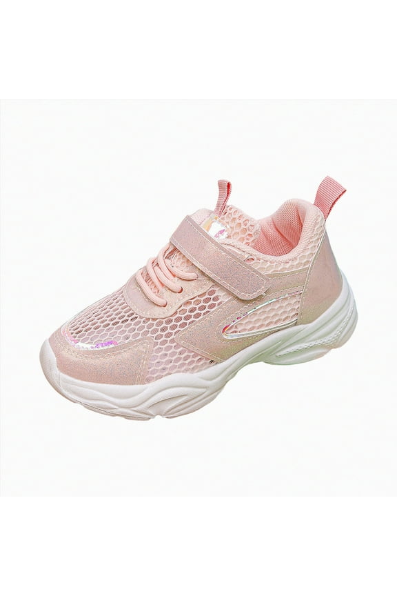 Girls Sneakers Slip-On Sneakers Kids Sparkle Pop Lightweight Shoes Soft Walking Shoe