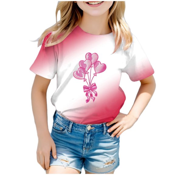 Godom Girls Super Soft Short Sleeve T-Shirts Girls Cotton Crew Neck Shirt Kids Summer Tops