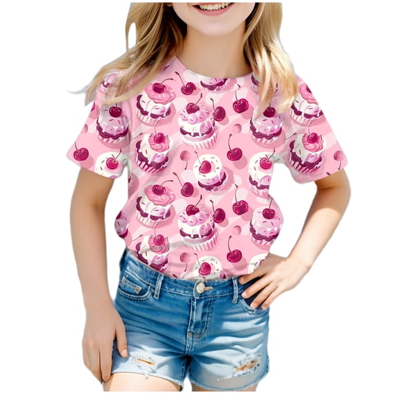 Godom Girls Super Soft Short Sleeve T-Shirts Quick Dry T-Shirts Girls Summer Tops