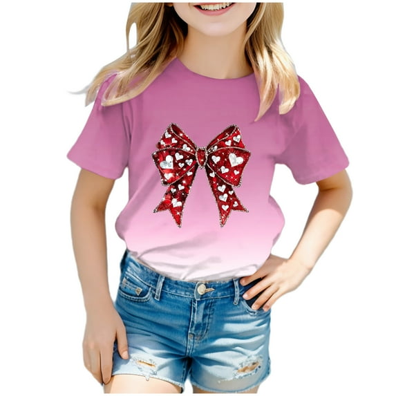 Godom Girls Super Soft Short Sleeve T-Shirts Soft Cotton Tees Summer Tops Basic Tees