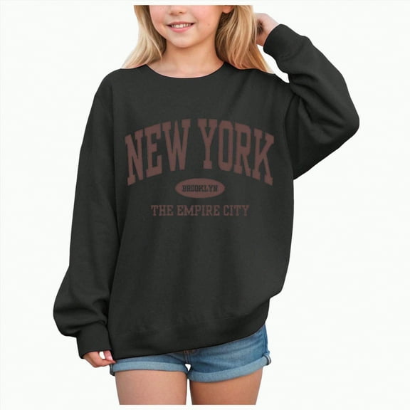 Godom Girls Sweatshirt Graphic Sweatshirts for Teen Girls Crewneck Oversized Sweatshirt Kids Fashion Long Sleeve Pullover Tops