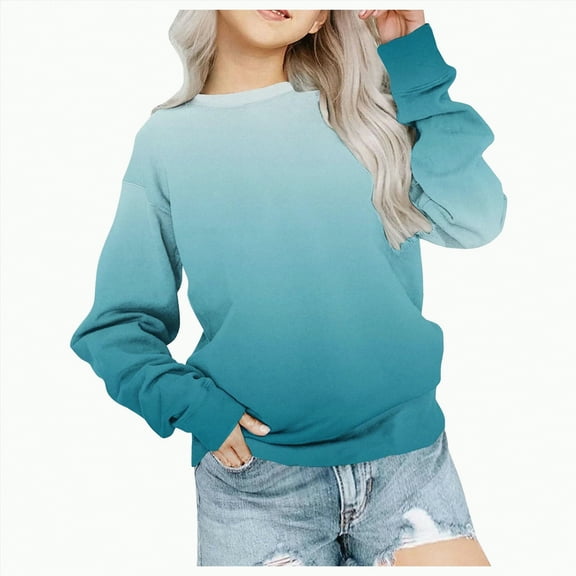 Godom Girls Sweatshirt Graphic Sweatshirts for Teen Girls Crewneck Oversized Sweatshirt Kids Fashion Long Sleeve Pullover Tops