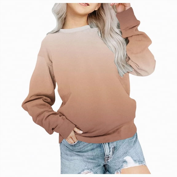 Godom Girls Sweatshirt Graphic Sweatshirts for Teen Girls Crewneck Oversized Sweatshirt Kids Fashion Long Sleeve Pullover Tops