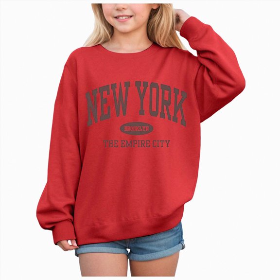 Godom Girls Sweatshirt Graphic Sweatshirts for Teen Girls Crewneck Oversized Sweatshirt Kids Fashion Long Sleeve Pullover Tops