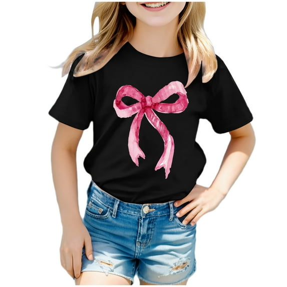 Godom Girls T Shirts Short Sleeve Crewneck Casual Tops Tees Blouses Summer Cute T Shirts