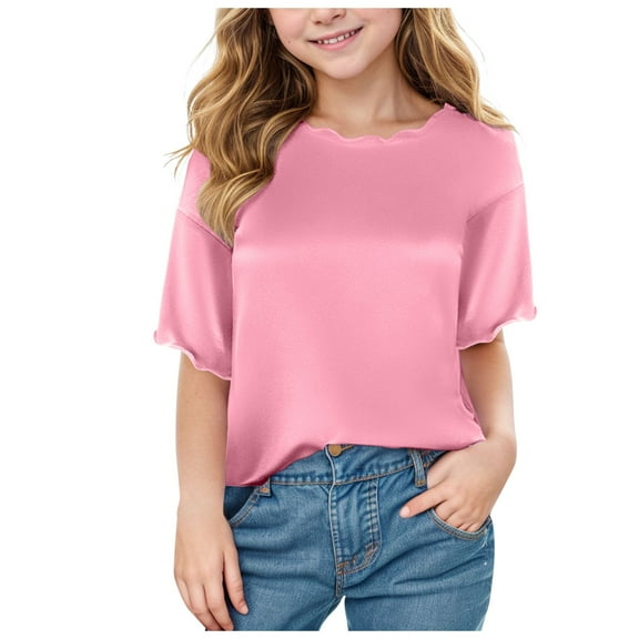 Godom Girls T Shirts Short Sleeve Crewneck T-Shirt Tee Girls Summer T Shirts