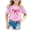 thumbnail image 1 of Godom Girls T Shirts Short Sleeve Kids Loose Soft Tops Summer Tops, 1 of 5