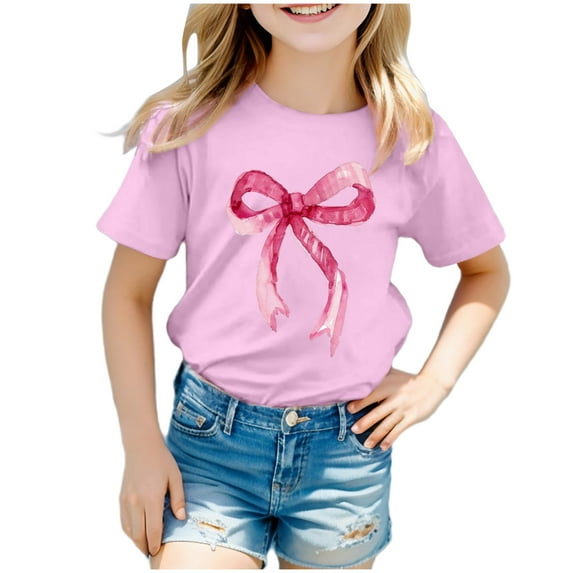 Godom Girls T Shirts Short Sleeve Kids Loose Soft Tops Summer Tops