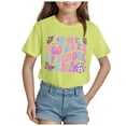 thumbnail image 1 of Godom Girls Tee Shirt Short Sleeve Cotton Tees Summer Tops Basic Tees, 1 of 4