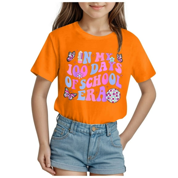 Godom Girls Tee Shirt Short Sleeve Crewneck T-Shirt Tee Girls Summer Tops