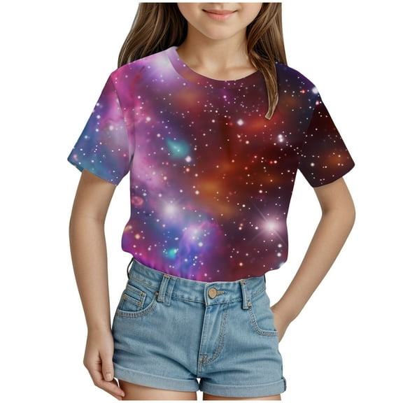 Godom Girls Tee Shirt Short Sleeve Girls Cotton Crew Neck Shirt Girls Summer T Shirts