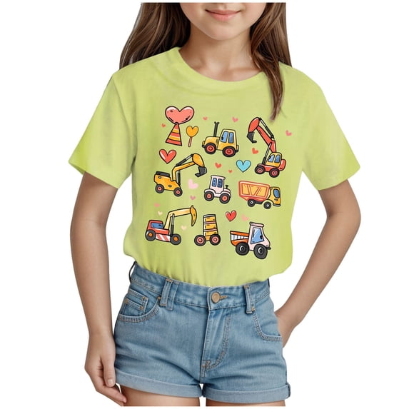 Godom Girls' Tees Short Sleeve Casual Crewneck Basic Tees Summer T Shirt