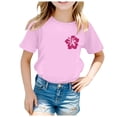 thumbnail image 1 of Godom Girls' Tees Short Sleeve Crewneck T-Shirt Tee Kids Summer Tops, 1 of 7