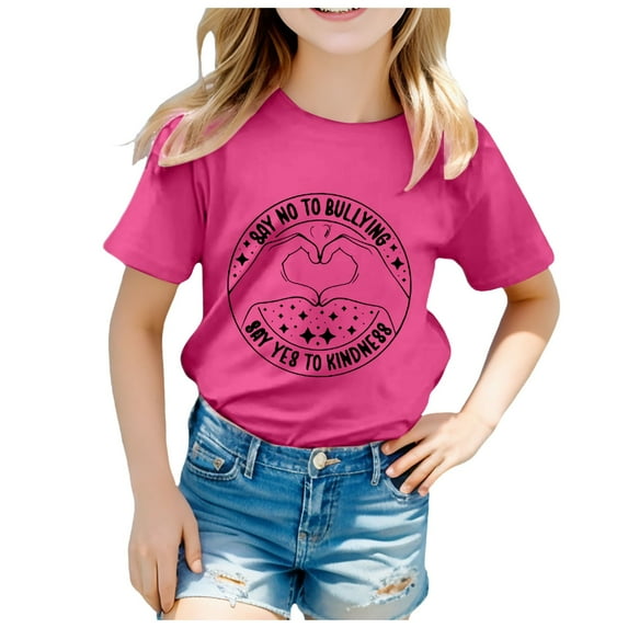 Godom Girls Toddler Short Sleeve T-Shirts Comfortable Cotton Tees for Kids Kids Summer Fashion Tops Tees