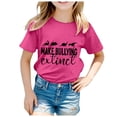 thumbnail image 1 of Godom Girls Toddler Short Sleeve T-Shirts Round Neck Solid Loose Basic Tees Summer Tee Tops, 1 of 4