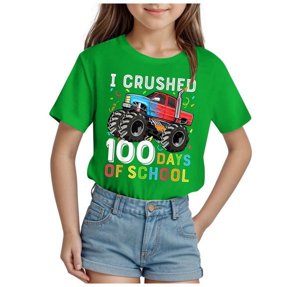 Godom Girls Toddlers Short-Sleeve T-Shirt Tops Crewneck Casual Tops Tees Blouses Girls' Summer T Shirts