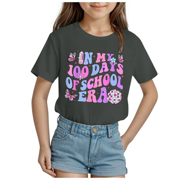 Godom Girls Toddlers Short-Sleeve T-Shirt Tops Graphic Cotton Girls Summer Tops