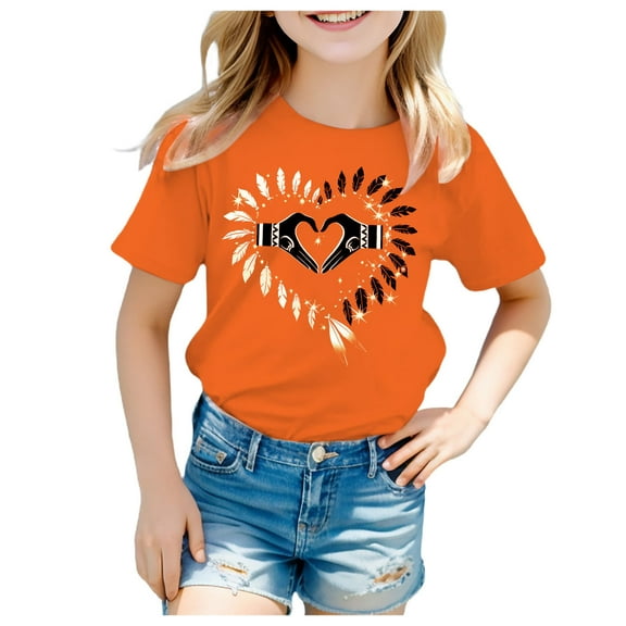 Godom Girls Tops Fashionable Short Sleeve T-Shirt Crewneck T-Shirt Tee Summer Tee Tops