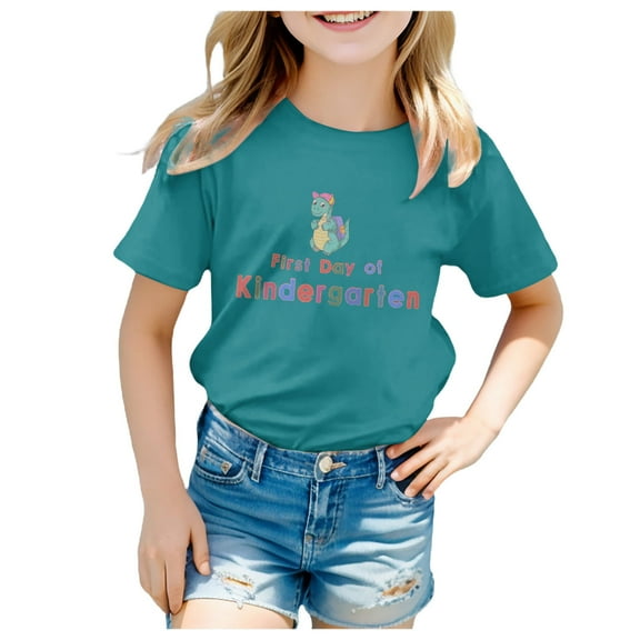 Godom Girls Tops Fashionable Short Sleeve T-Shirt Soft Cotton Tees Kids Summer Fashion Tops Tees