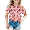 thumbnail image 1 of Godom Girls Tops Short Sleeve Crewneck Tees Girls Summer T Shirts, 1 of 5