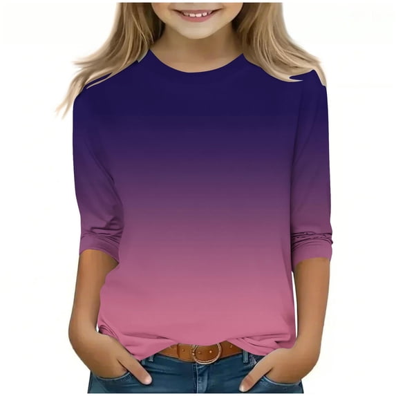 Godom Girls Tops Short Sleeve Glitter Print Cute Design Summer Shirts