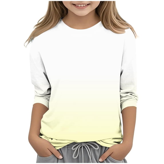 Godom Girls Tops Short Sleeve Round Neck Cotton T-Shirt Summer Tops Basic Tees