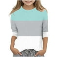 thumbnail image 1 of Godom Girls Tops Short Sleeve Round Neck Solid Loose Basic Tees Summer Tops Basic Tees, 1 of 5